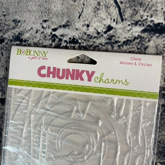 Bo Bunny CHIPBOARD stickers chunky charms Red Black Clear Arrows & Circles - Picture 3 of 12